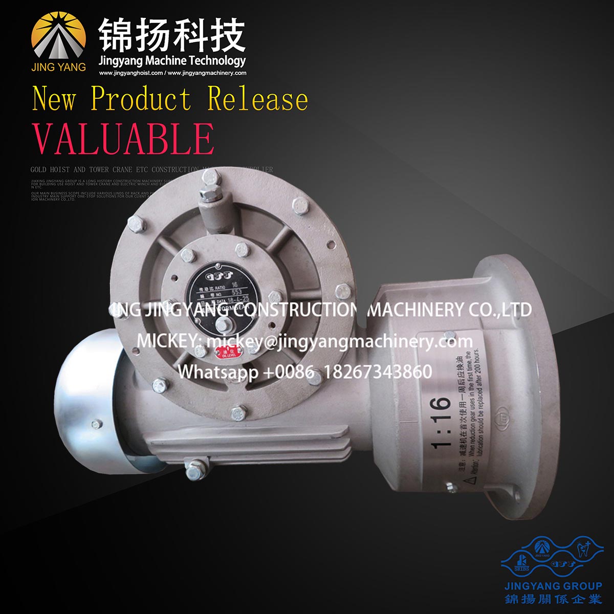 OEM Manufacturer Rack Gears Cnc Machining -
 GJJ origional passenger hoist reducer – Jinyang